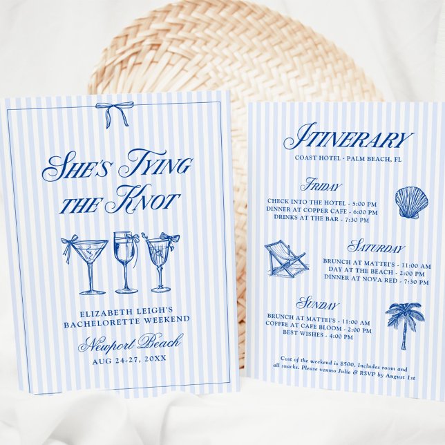 She's Tying The Knot Coastal Elegant Hand Drawn Invitation (Creator Uploaded)