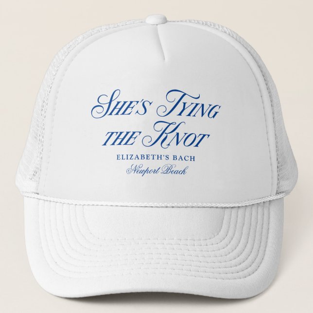 She's Tying the Knot Elegant Hand Drawn Bows Trucker Hat (Front)