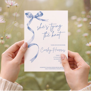 She's Tying the Knot! Modern Bridal Shower Invitation