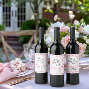 She's Tying the Knot Personalized Bridal Shower Wine Label
