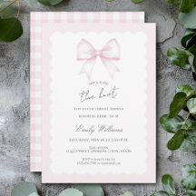 She's Tying The Knot Pink Blush Bow Bridal Shower