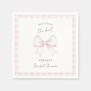 She's Tying The Knot Pink Blush Bow Bridal Shower Napkin