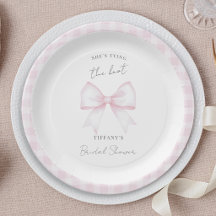 She's Tying The Knot Pink Blush Bow Bridal Shower