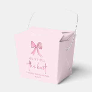 She's Tying The Knot Pink Bow Bridal Shower Favor Box