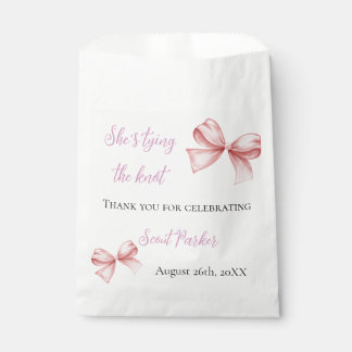 She's Tying the Knot Pink Bow Bridal Shower Favour Bag