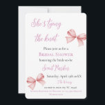 She's Tying the Knot Pink Bow Bridal Shower Invitation<br><div class="desc">She's Tying the Knot Pink Bow bridal shower invitation is designed with two pink bows and pink and black text.</div>