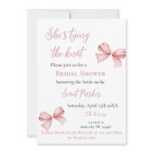 She's Tying the Knot Pink Bow Bridal Shower