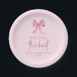She's Tying The Knot Pink Bow Bridal Shower Paper Plate<br><div class="desc">This is a She's Tying The Knot Pink Bow Bridal Shower Paper Plates!</div>