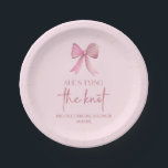 She's Tying The Knot Pink Bow Bridal Shower Paper Plate<br><div class="desc">This is a She's Tying The Knot Pink Bow Bridal Shower Paper Plates!</div>