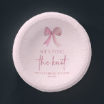 She's Tying The Knot Pink Bow Bridal Shower Paper Plate<br><div class="desc">This is a She's Tying The Knot Pink Bow Bridal Shower Paper Bowls!</div>