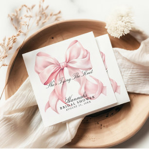 She's Tying The Knot Pink Bow Napkins