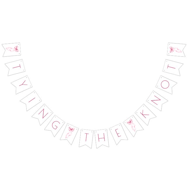 She's Tying the Knot Pink Ribbon Bridal Shower Bunting Flags (All)