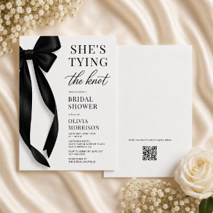She's Tying The Knot QR Code Bridal Shower  Invitation