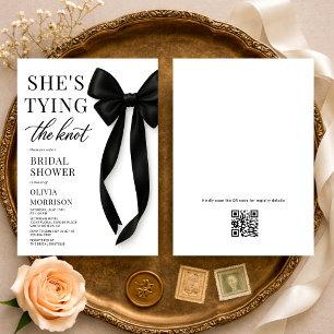 She's Tying The Knot QR Code Bridal Shower  Invitation