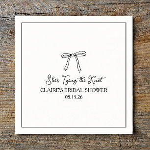 "She's Tying the Knot" Simple Bow Bridal Shower Napkin
