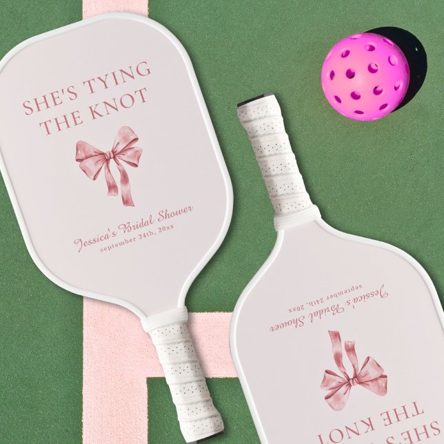 She's Tying the Knot Soft Pink Coquette Shower Pickleball Paddle (Creator Uploaded)