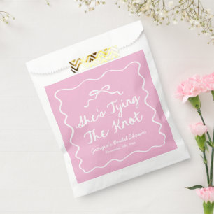 She's Tying The Knot Whimsical Bow Bridal Shower Favour Bag