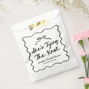 She's Tying The Knot Whimsical Bow Bridal Shower Favour Bag