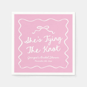 She's Tying The Knot Whimsical Bow Bridal Shower Napkin