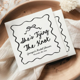 She's Tying The Knot Whimsical Bow Bridal Shower Napkin