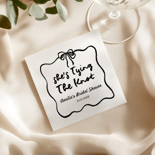 She's Tying The Knot Whimsical Bow Bridal Shower Napkin