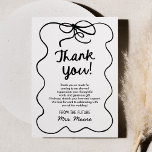 She's Tying The Knot Whimsical Bow Bridal Shower Thank You Card<br><div class="desc">This is a She's Tying The Knot White Black Whimsical Hand Drawn Bow Bridal Shower Thank You Card!</div>