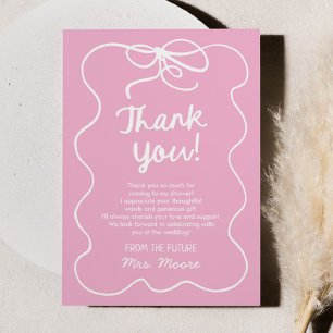 She's Tying The Knot Whimsical Bow Bridal Shower Thank You Card