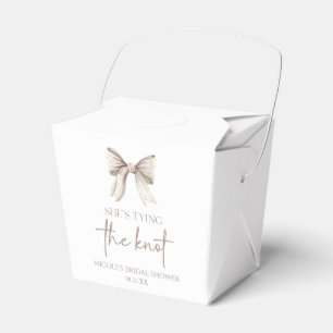 She's Tying The Knot White Bow Bridal Shower Favor Box