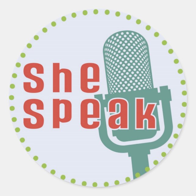 SheSpeak Round Sticker (Front)