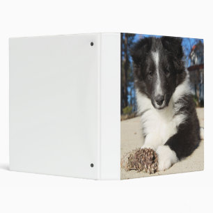shet shp black and white puppy binder