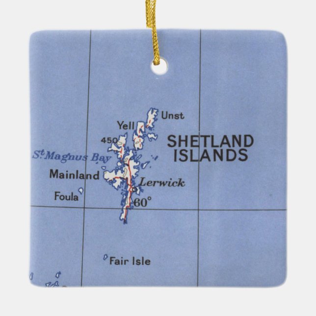 Shetland Islands Vintage Map Ceramic Ornament (Front)