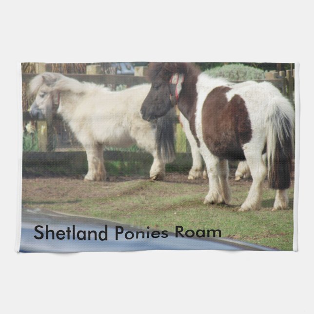 Shetland Ponies Roam Kitchen Towel (Horizontal)