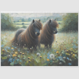 Shetland Pony Decoupage Tissue Paper