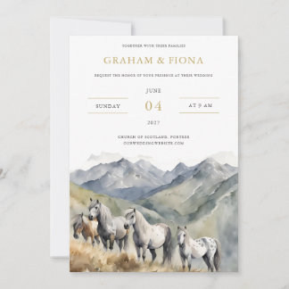 Shetland Pony Watercolor Invitation