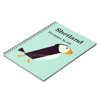Shetland Puffin Vintage travel poster Notebook