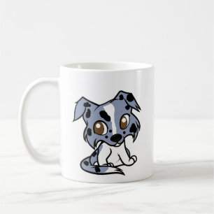 Shetland Sheepdog Blue Merle and White Cartoon Coffee Mug