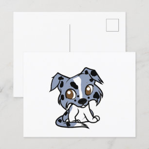 Shetland Sheepdog Blue Merle and White Cartoon Postcard