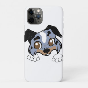 Shetland Sheepdog Blue Merle Tri Peeking Cartoon iPhone 11 Pro Case