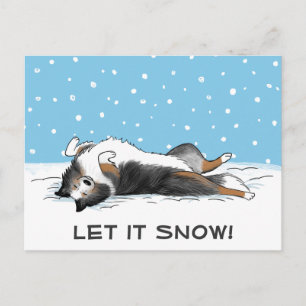 Shetland Sheepdog Blue Mertie Sheltie Dog Holiday Postcard