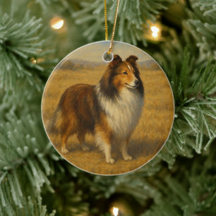 Shetland Sheepdog Ceramic Ornament