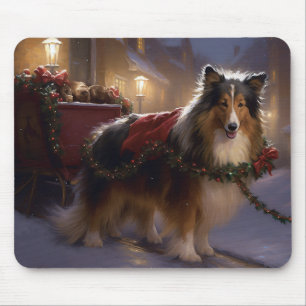 Shetland Sheepdog Christmas Festive Season  Mouse Pad