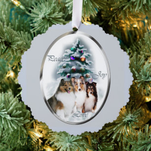 Shetland Sheepdog Christmas Gifts Ornament Card