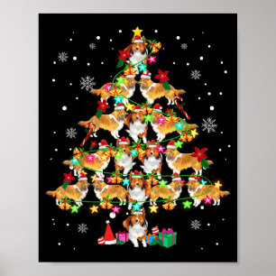 Shetland Sheepdog Christmas Tree Funny Sheltie Chr Poster