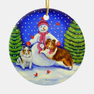 Shetland Sheepdog Circle Ornament