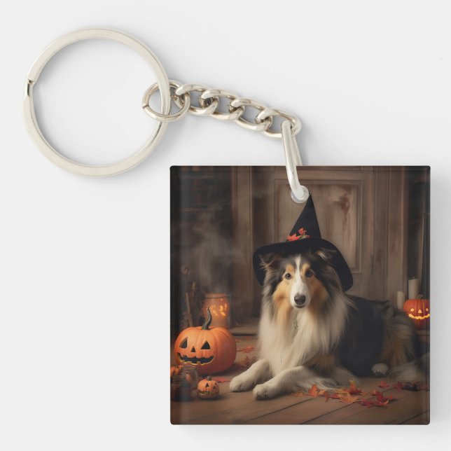 Shetland Sheepdog Citrouille Halloween effrayant (Devant)