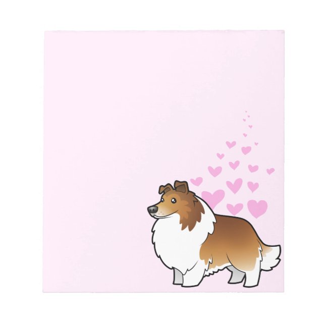 Shetland Sheepdog / Collie Love Notepad (Front)