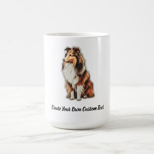 Shetland Sheepdog Dog Create Your Own Custom Text Coffee Mug
