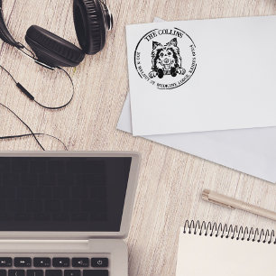 Shetland Sheepdog Dog Family Return Address Rubber Stamp