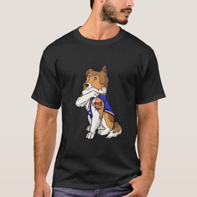 Shetland Sheepdog Dog Love Dad Puppy Owner T-Shirt (Front)