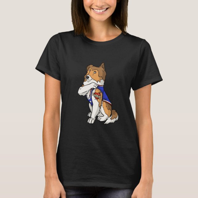 Shetland Sheepdog Dog Love Dad Puppy Owner T-Shirt (Front)
